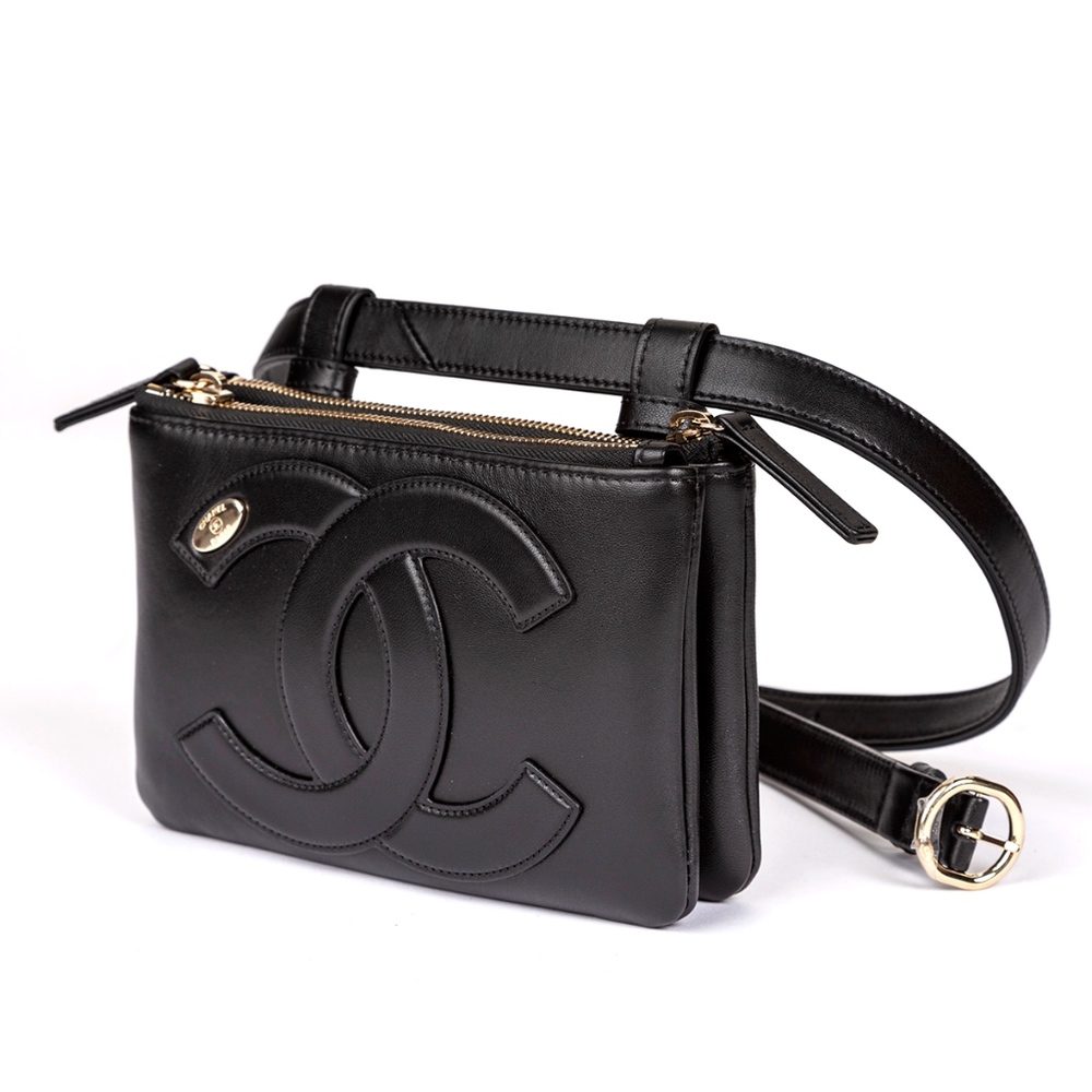 CHANEL Lambskin CC Mania Waist Belt Bag Black - Picture 8 of 8
